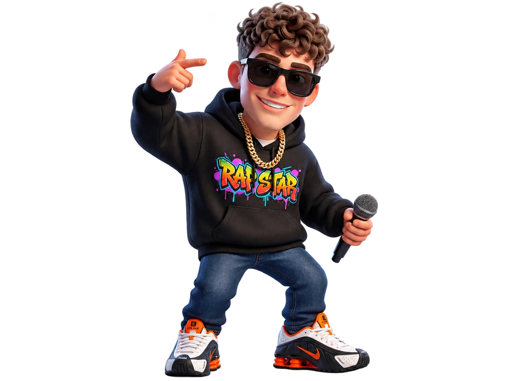 Mini rapper con microfono
